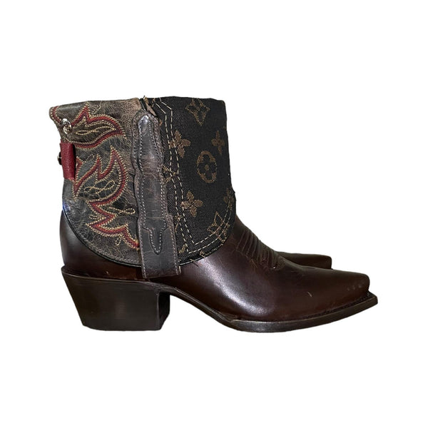 5.5 Dark Brown & Designer Denim Canty Boots®
