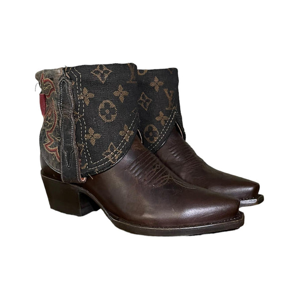5.5 Dark Brown & Designer Denim Canty Boots®