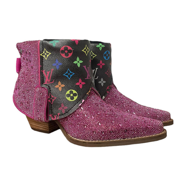 10 Pink Rhinestone & Designer Canty Boots®