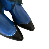 8.5 Blue & Black Hair-on Hide Canty Boots®