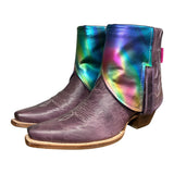 8 Purple & Metallic Leather Canty Boots®