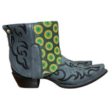8.5 Embroidered Black & Green Shweshwe Fabric Canty Boots®