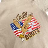 Tan Americana Eagle Canty Boots Zip Up Sweatshirt