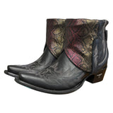 9 Embroidered Black & Metallic Exotic Leather Canty Boots®