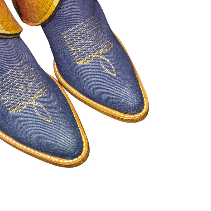 7.5 Two Toned Denim Textile & Wool Canty Boots®