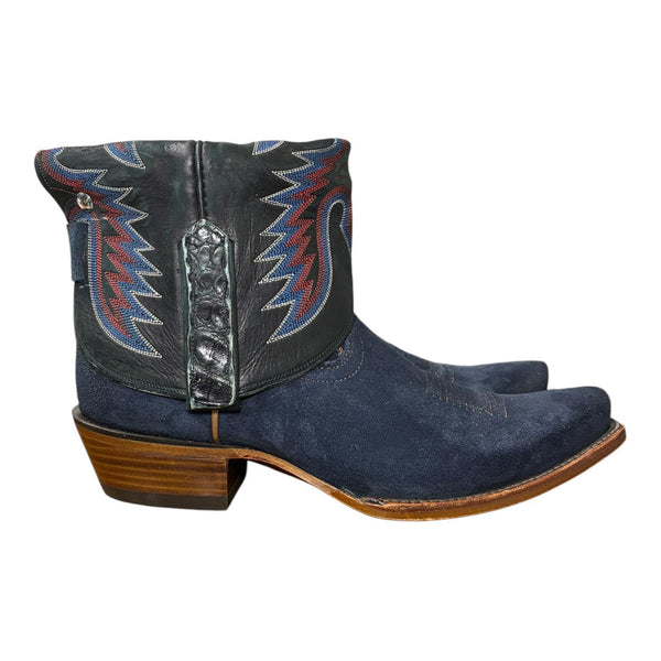 9 Embroidered Navy Blue Rough Out Canty Boots®