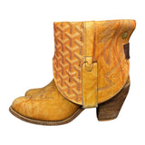 8 Marbled Tan Stacked Heel & Designer Canty Boots®