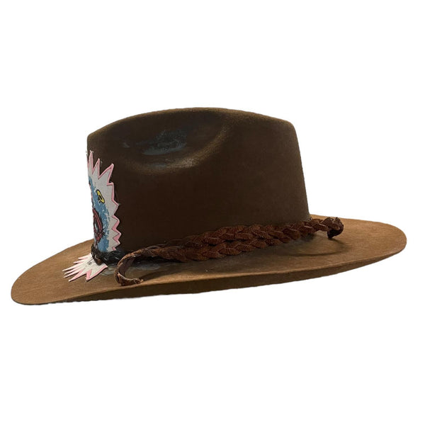 Cowboy Up Brown Beaver Felt Hat - Size 7 1/8