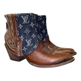 8 Embroidered Brown & Designer Denim Canty Boots®