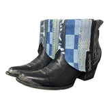 9 Black & Layered Designer Denim Canty Boots®
