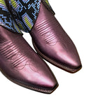 8.5 Metallic Purple & Printed Exotic Leather Canty Boots®