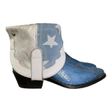 8 Exotic Blue & Silver Lace with Denim Canty Boots®