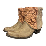 7 Embroidered Tan & Pressed Floral Leather Canty Boots®