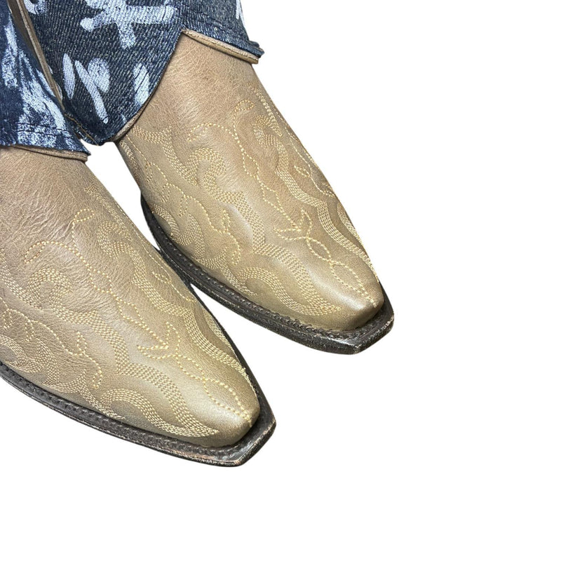 9.5 Embroidered Tan & Designer Denim Canty Boots®