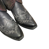 9 Embroidered Black & Metallic Exotic Leather Canty Boots®