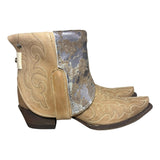 8 Embroidered Tan & Metallic Spotted Hair-on Hide Canty Boots®