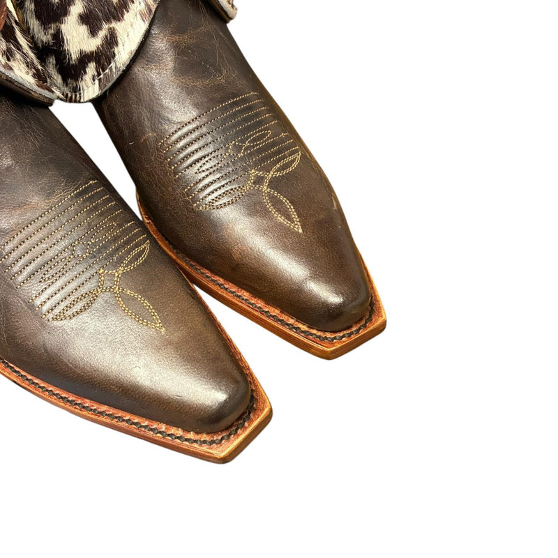 8 Brown & Houndstooth Hair-on Hide Canty Boots®