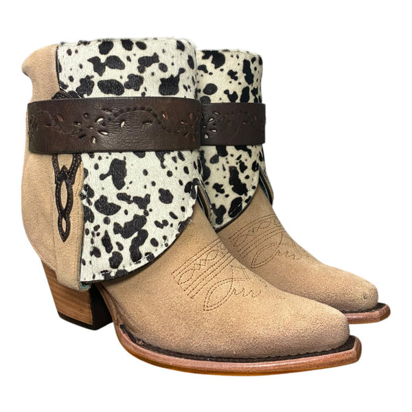 7 Tan Rough Out & Spotted Hair-on Hide Canty Boots®