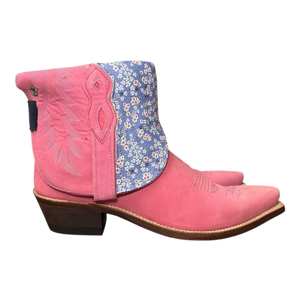 8.5 Pink & Purple Floral Leather Canty Boots®