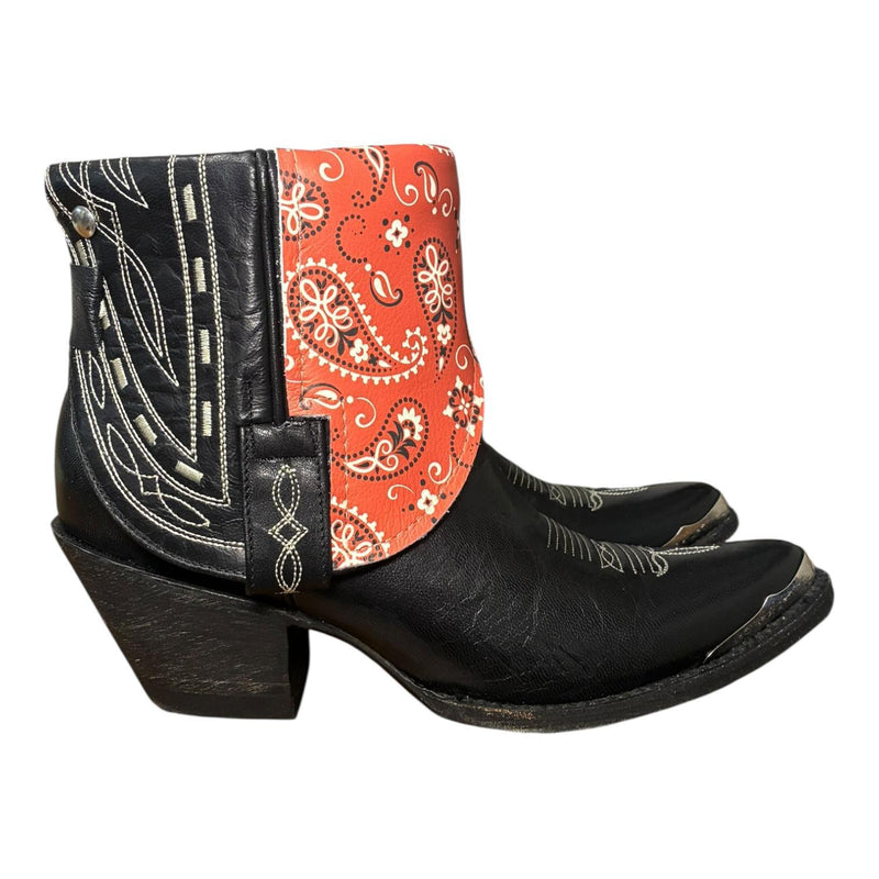 9.5 Embroidered Black & Bandana Print Canty Boots®