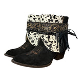 8.5 Black Rough Out & Spotted Hair-on Hide Canty Boots®