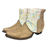 8 Embroidered Tan & Watercolor Floral Print Canty Boots®