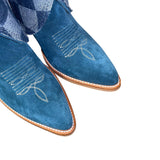 9 Blue Rough Out & Checkered Denim Canty Boots®