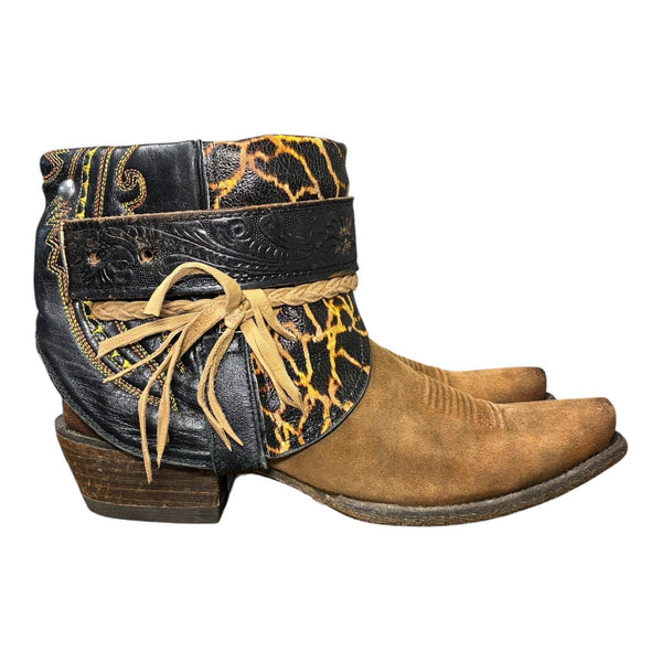 8.5 Two Toned & Crackle Leather Canty Boots®