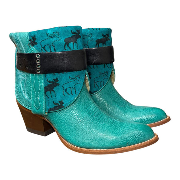 9 Turquoise & Moose Printed Leather Canty Boots®