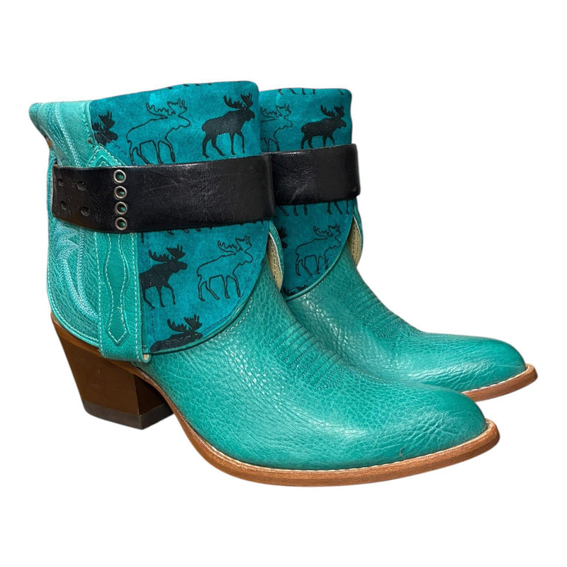9 Turquoise & Moose Printed Leather Canty Boots®