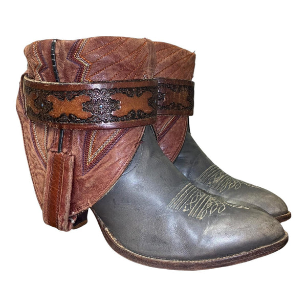 7.5 Two Toned Stacked Heel Canty Boots®