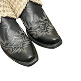7 Embroidered Black & Metallic Woven Leather Canty Boots®