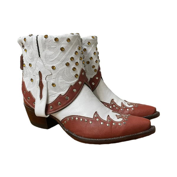 9 Red & White Rhinestone Canty Boots®