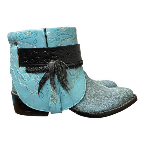 10.5 Embroidered & Exotic Baby Blue Canty Boots®