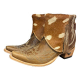 10 Embroidered Brown & Spotted Hair-on Hide Canty Boots®
