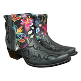 8.5 Embroidered Black & Floral Leather Canty Boots®