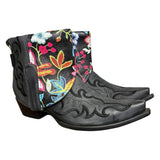 9.5 Embroidered Black & Floral Leather Canty Boots®