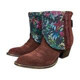 6 Maroon Rough Out & Floral Leather Canty Boots®