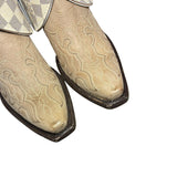 6.5 Two Toned & Designer Canty Boots® with Engraved White Opal Concho