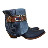8 Americana Metallic Navy Blue & Denim Canty Boots®