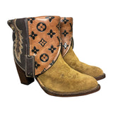 8 Two Toned Stacked Heel & Designer Canty Boots®