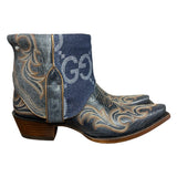 10 Embroidered Blue & Designer Denim Canty Boots®