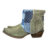 8 Green Rough Out & Layered Designer Denim Canty Boots®