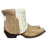 8 Embroidered Tan & Watercolor Floral Print Canty Boots®