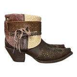 9 Brown & Cream Lace Leather Canty Boots®