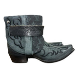 8.5 Embroidered Black & Designer Denim Canty Boots®