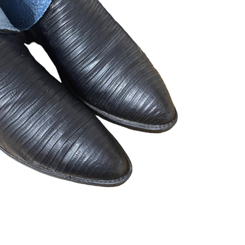 10 Exotic Black & Denim Canty Boots® with Crystal USA Flag Patches