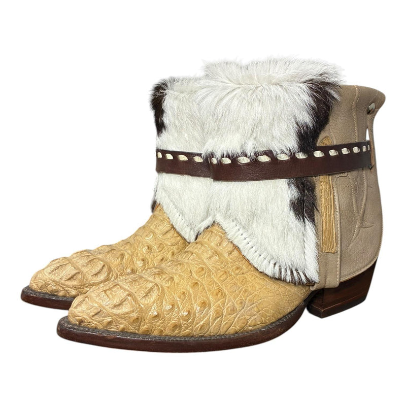 10.5 Cream Exotic & Cowhide Canty Boots®