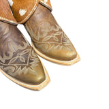 10 Embroidered Brown & Spotted Hair-on Hide Canty Boots®
