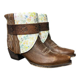 7.5 Studded Brown & Watercolor Floral Print Canty Boots®